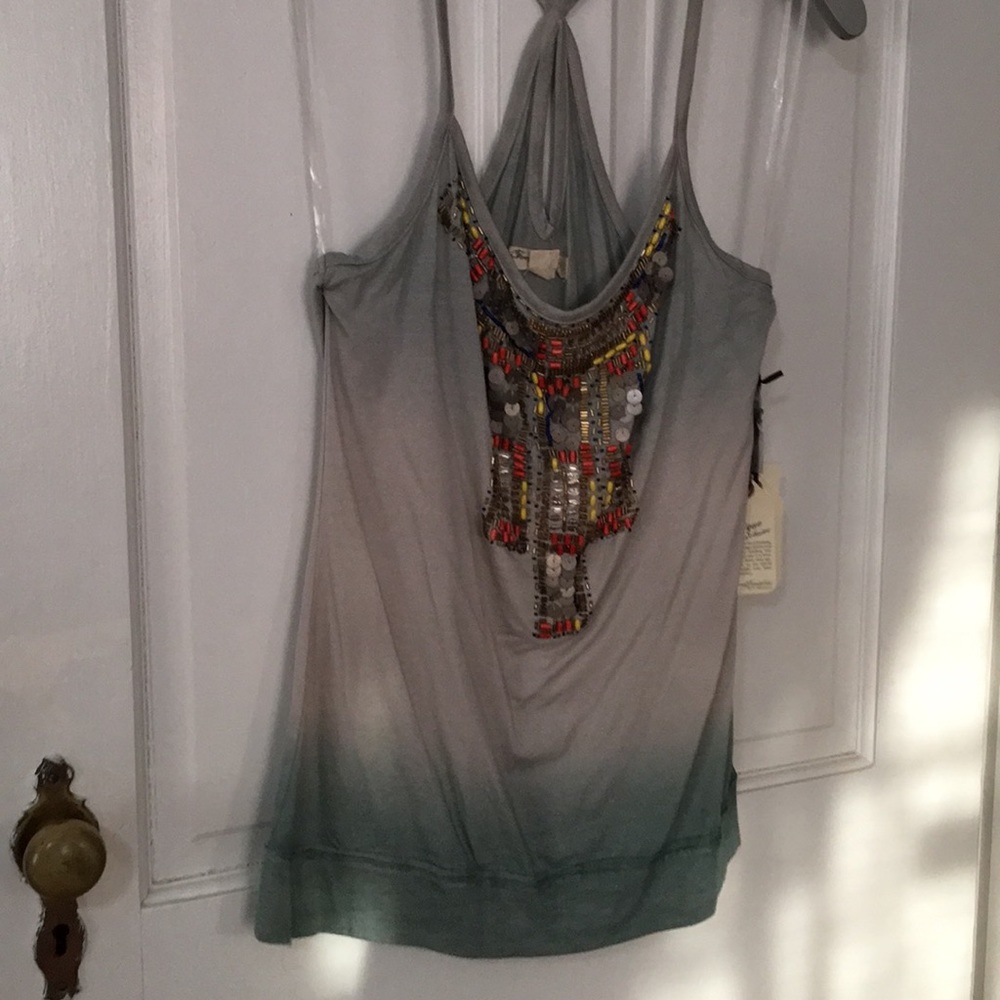 Never worn Multicolored beaded tank top